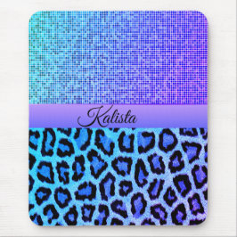 Tapis De Souris Leopard bleu et violet tendance