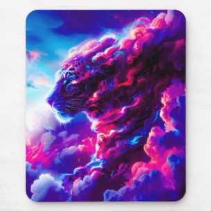 Tapis De Souris Léopard néon cosmique futuriste 