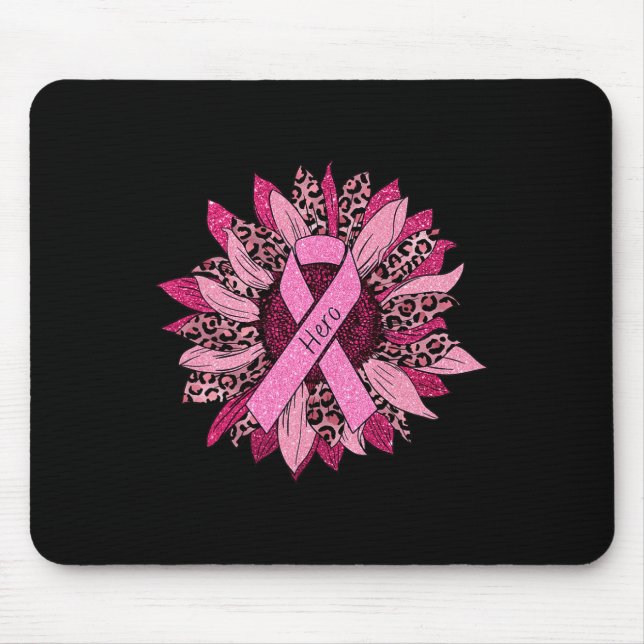 Tapis De Souris Leopard Tournesol Cheetah Sensibilisation au cance (Devant)