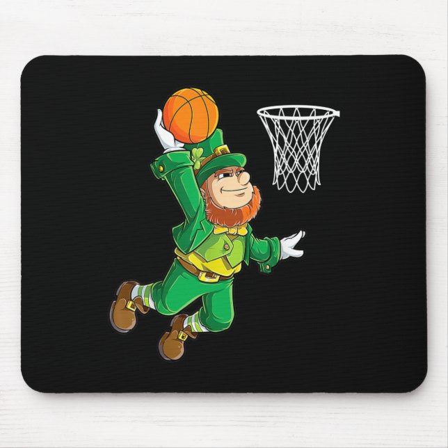 Tapis De Souris Leprechaun Bysketbyll Dunk Jour de la Saint Patric (Devant)