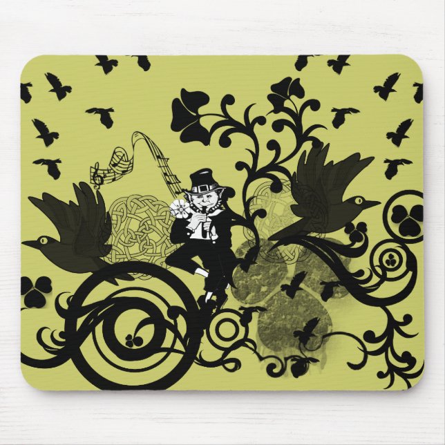 Tapis De Souris Leprechaun en noir (Devant)