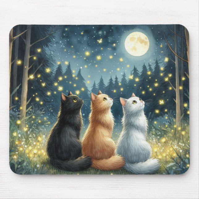 Tapis De Souris Les amis de Feline et le clair de lune (Devant)