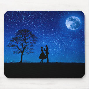 Tapis De Souris Les amoureux en pleine lune