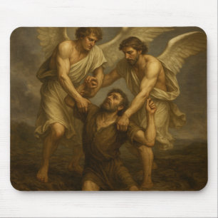 Tapis De Souris Les anges gardiens levant un homme du désespoir