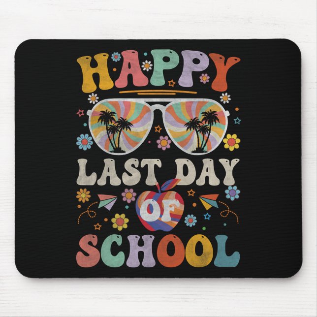 Tapis De Souris les années 70 Joyeuse Dernière Journée De L'École  (Devant)