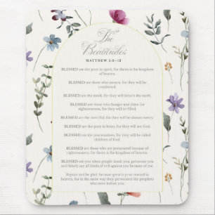 Tapis De Souris Les Béatitudes Matthieu 5:3–12 Écriture florale