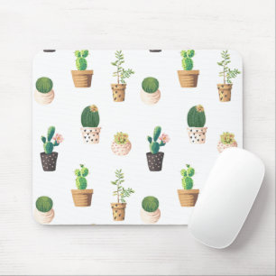 Tapis De Souris Les cactus succulents du désert vert dans les pot