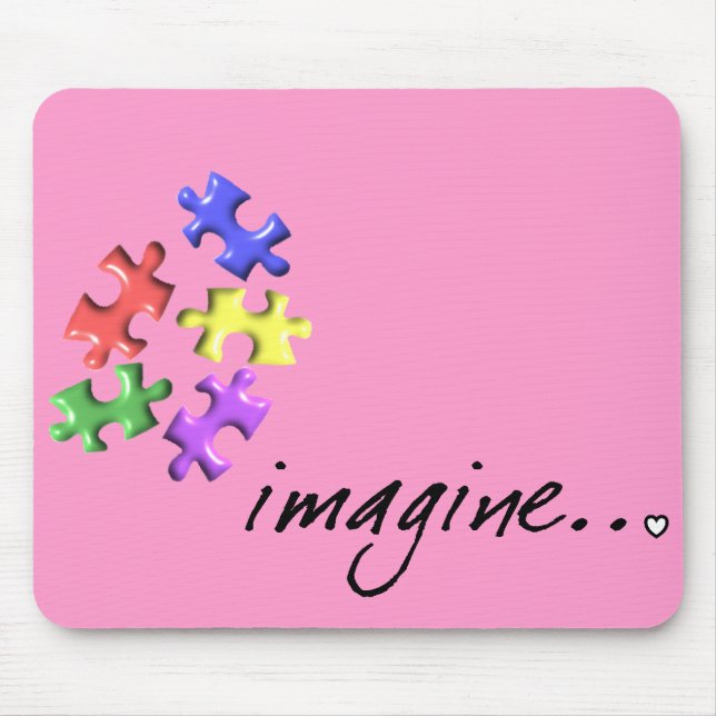 Tapis De Souris Les cadeaux de soutien d'autisme "imaginent" la (Devant)