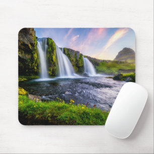 Tapis De Souris Les cascades   Kirkjufellsfoss, Islande