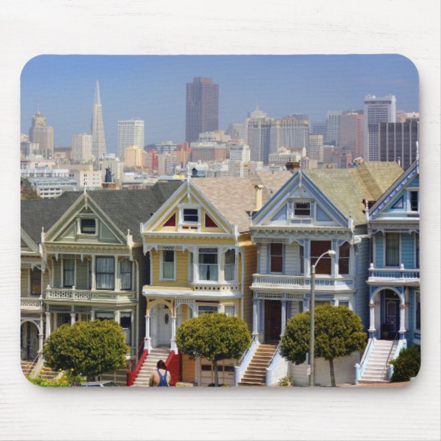 Tapis De Souris Les célèbres Painted Ladies de San Francisco (Devant)