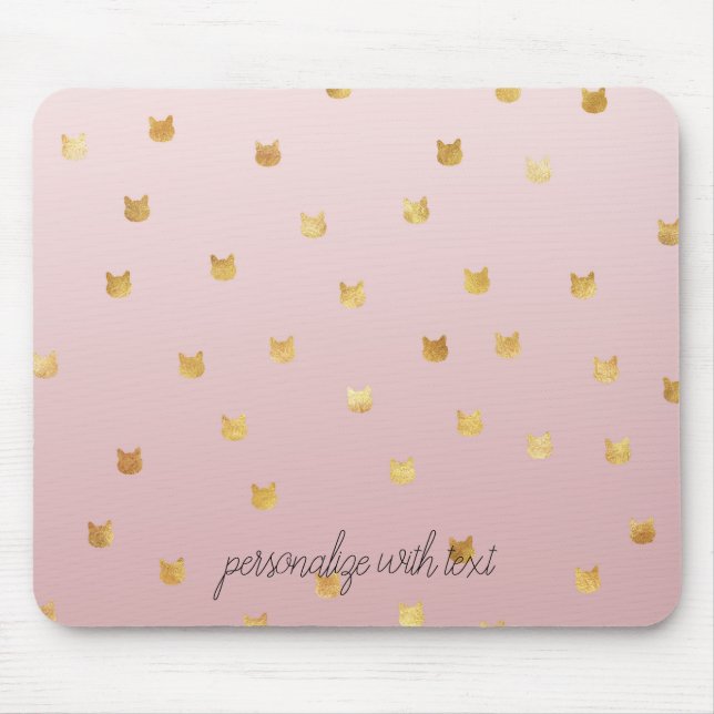 Tapis De Souris Les chats d'or rougissent Ombre rose (Devant)