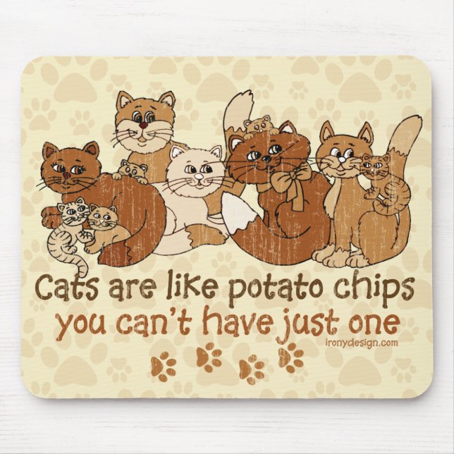 Tapis De Souris Les chats sont comme des chips Grunge Version (Devant)
