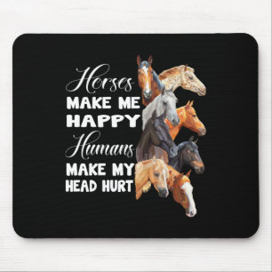 Tapis De Souris Les Chevaux Me Rendre Heureux Équitation Équitatio