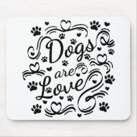 Les Chiens Sont Loin Paw Et Coeurs Typographie