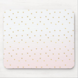 Tapis De Souris Les coeurs d'or rougissent Ombre rose