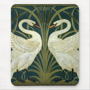 Tapis De Souris Les cygnes Art nouveau de la grue