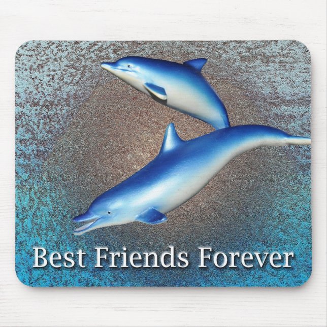 Tapis De Souris Les Dolphins Bleus Meilleurs Amis Pour Toujours (Devant)