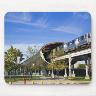 Tapis De Souris Les Etats-Unis, l'Illinois, Chicago, train passant