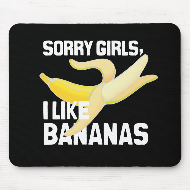 TAPIS DE SOURIS LES FILLES DÉSOLÉES J'AIME DES BANANES - BLANC - (Devant)