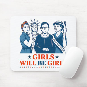 Tapis De Souris Les Filles Seront Des Filles 4 juillet Féministes 