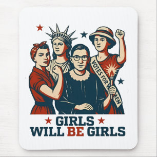 Tapis De Souris Les Filles Seront Des Filles Féministes Empower Fe