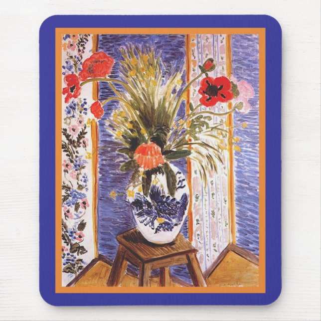 Tapis De Souris Les fleurs de Matisse dans un bol (Devant)
