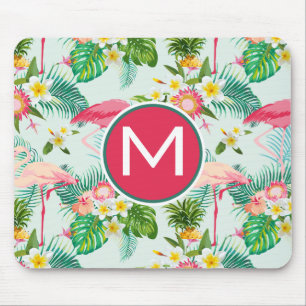 Tapis De Souris Les fleurs et les oiseaux tropicaux   ajoutent