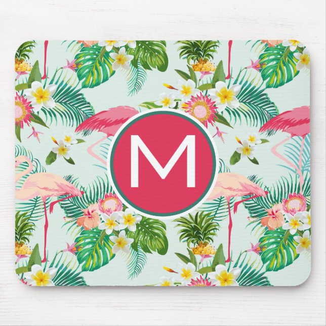 Tapis De Souris Les fleurs et les oiseaux tropicaux | ajoutent (Devant)