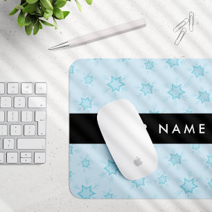 Tapis De Souris Les flocons de neige bleu glace, Votre nom, Person