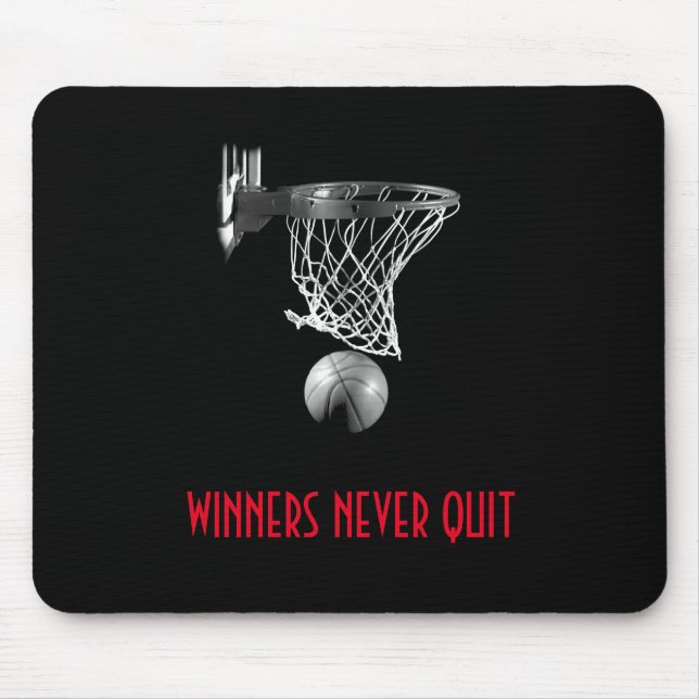 Tapis De Souris Les Gagnants N'Ont Jamais Quitté Le Basket (Devant)