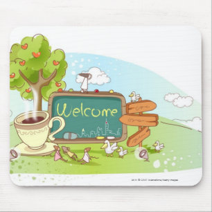 Tapis De Souris Les gens détendant par l'information signent avec