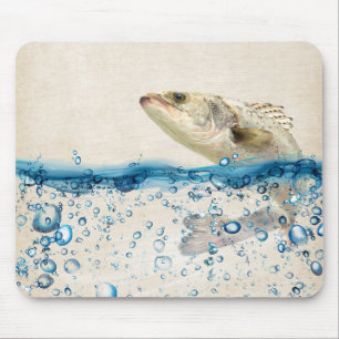 Tapis De Souris Les gros poissons qui s'échappent de l'eau