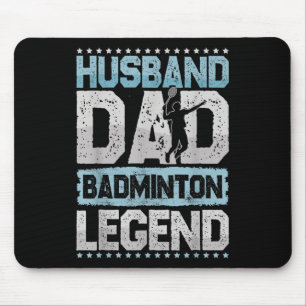 Tapis De Souris Les légendes de badminton Shuttle Retro Hommes Bad