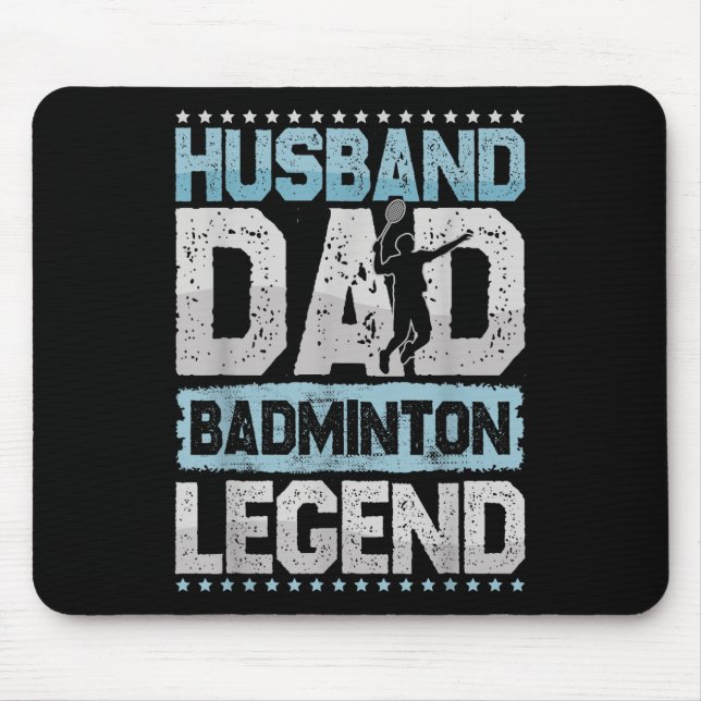 Tapis De Souris Les légendes de badminton Shuttle Retro Hommes Bad (Devant)