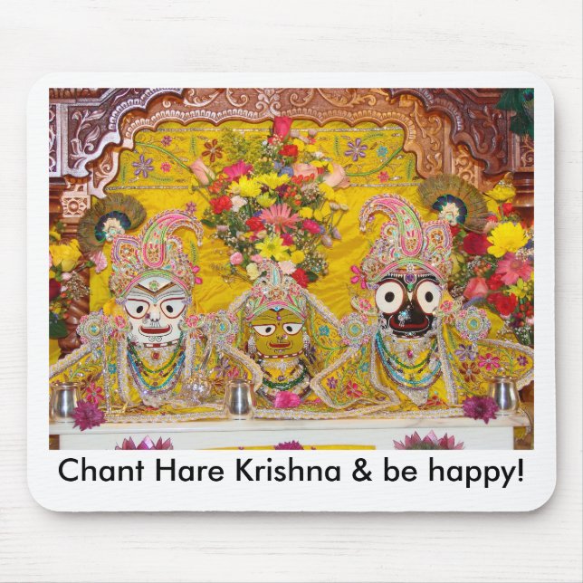 Tapis De Souris Les lièvres Krishna de chant et soient heureux ! (Devant)