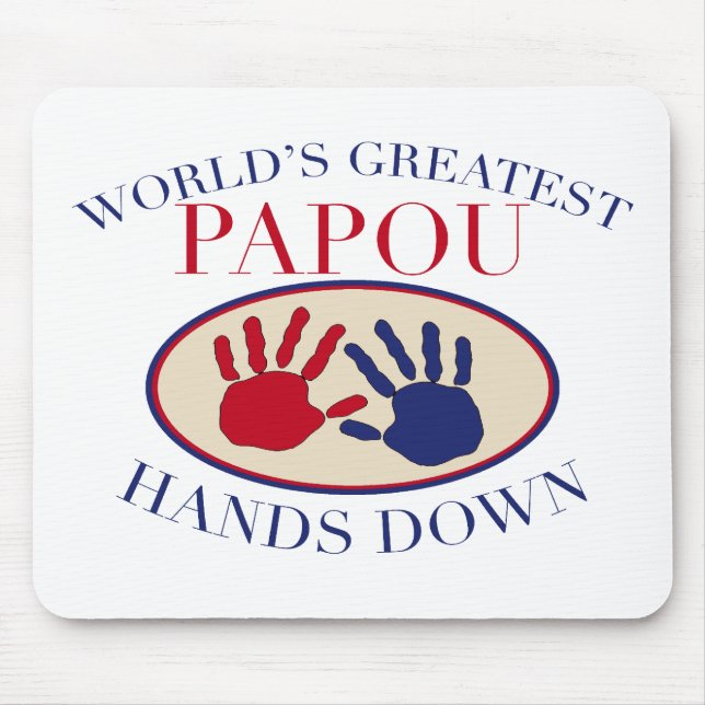 Tapis De Souris Les meilleures mains de Papou vers le bas (Devant)