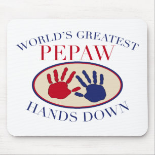 Tapis De Souris Les meilleures mains de Pepaw vers le bas
