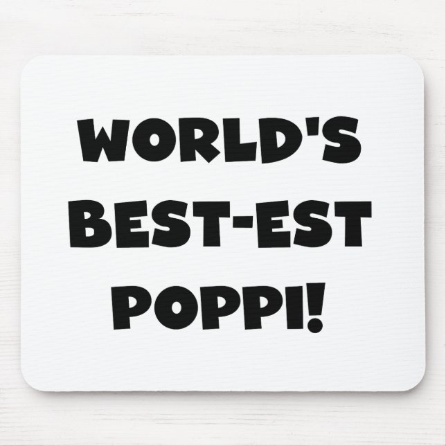 Tapis De Souris Les meilleurs cadeaux Poppi Black Text du monde (Devant)
