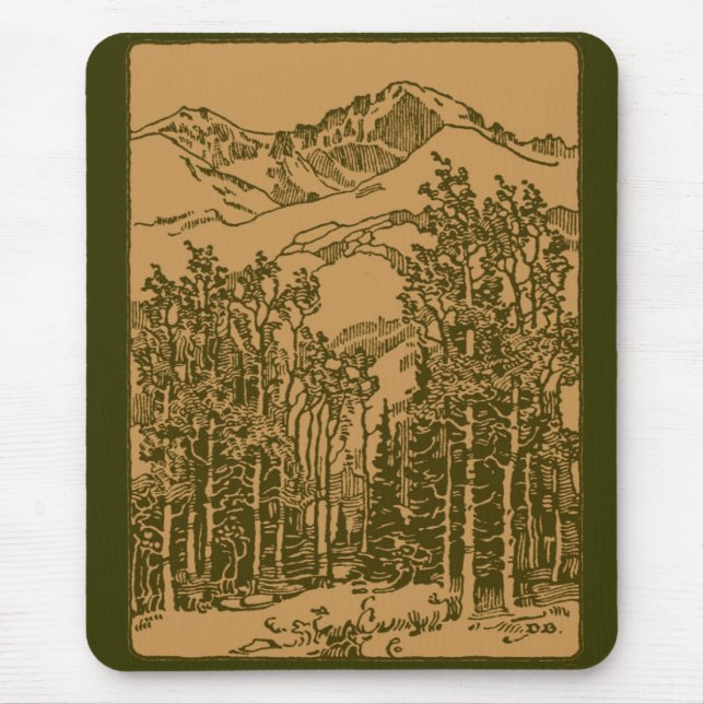 Tapis De Souris Les montagnes de Sepia et la forêt (Devant)