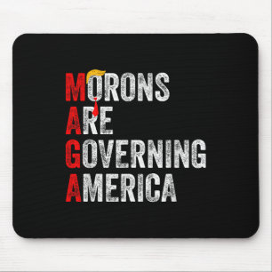 Tapis De Souris Les Morons dirigent l'Amérique Trump drôle 2024