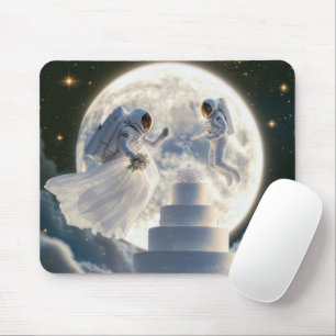 Tapis De Souris Les Nouveaux Mariés De L'Astronaut Au Lune