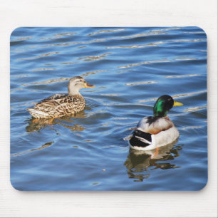 Tapis De Souris Les paires de canards Mallard symbolisent l'amour