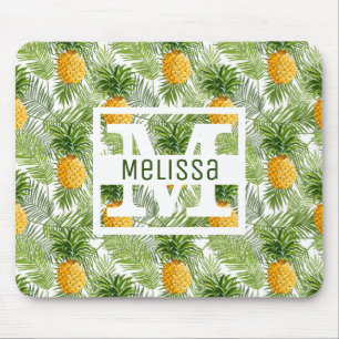Tapis De Souris Les palmettes et les ananas tropicaux ajoutent