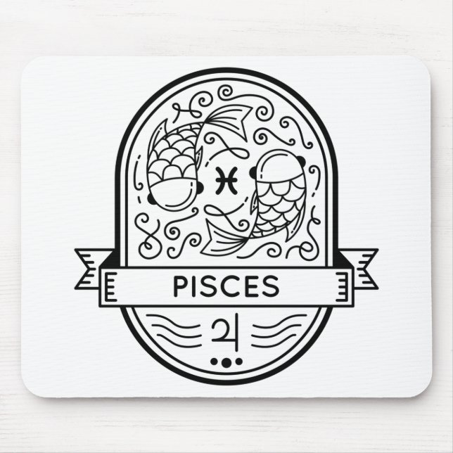 TAPIS DE SOURIS LES PISTES DE SYMBOLE DE BADGE ZODIAC S'ÉLÈVENT (Devant)