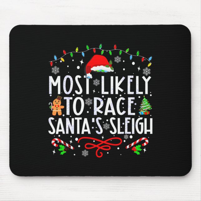Tapis De Souris Les Plus Probables De Course Père Noël Sleigh Fami (Devant)