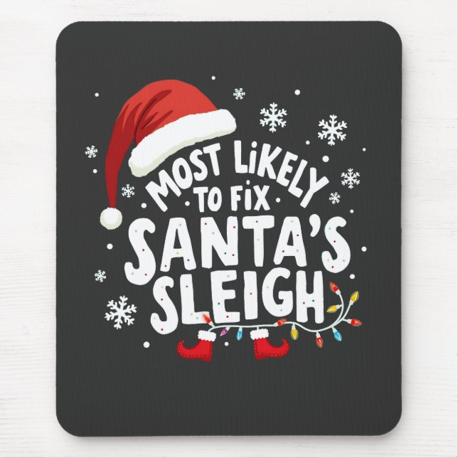 Tapis De Souris Les plus susceptibles de réparer Père Noël Sleigh  (Devant)