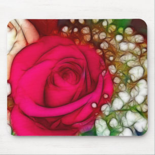 Tapis De Souris Les roses sont Roses Rouges Fuschia Artistique & U