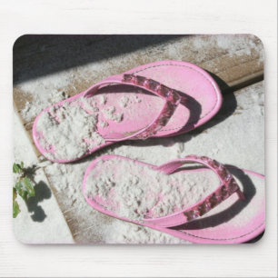 Tapis De Souris Les sandales arénacées roses de bascule