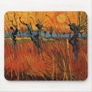 Tapis De Souris Les saules au coucher du soleil par Vincent van Go