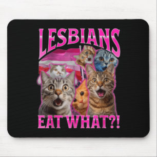 Tapis De Souris Lesbiennes Mangent Quoi_ Drôle Chat Fierté Gay LGB